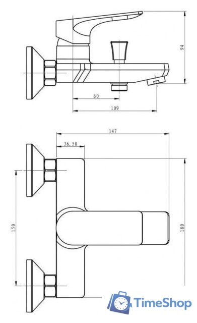 Смеситель Esko Eiger EG 54 w/a - Изображение №2 — Интернет-магазин Time-Shop