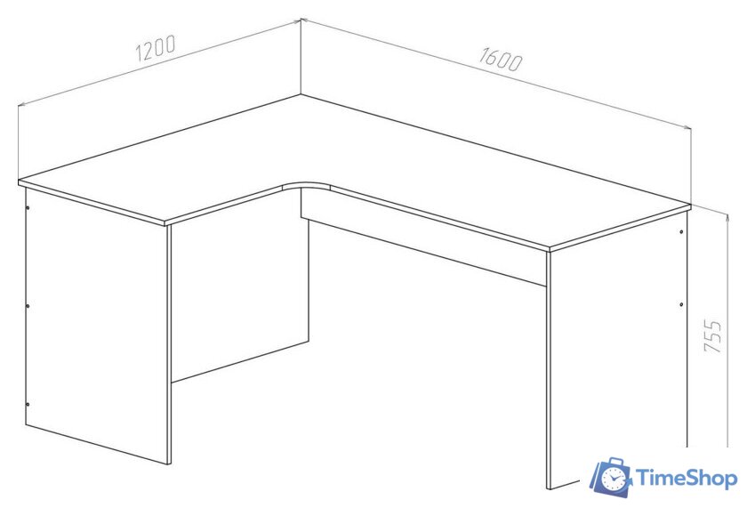 Стол МДК СПУ-П угловой 1600x1200x755 (правый, венге) - Изображение №2 — Интернет-магазин Time-Shop