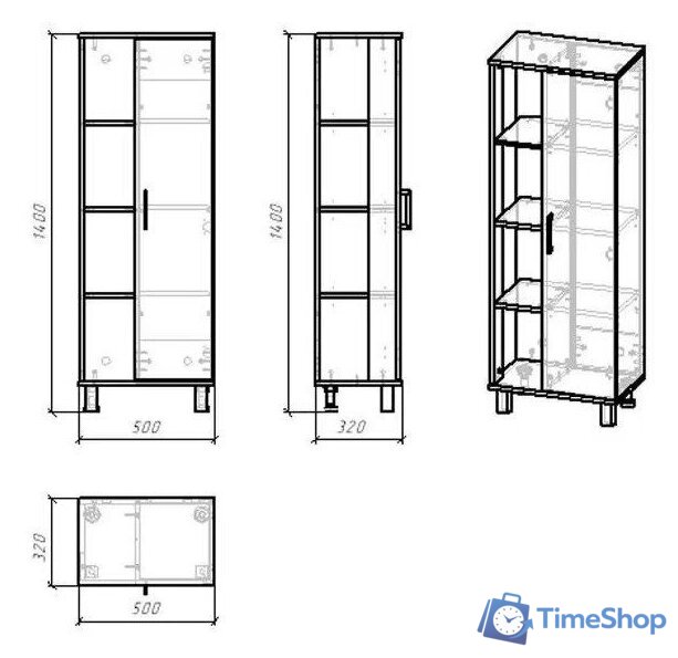  Doratiz Шкаф-полупенал Гавайи 50 R 2712.301 (дуб сонома/белый) - Изображение №12 — Интернет-магазин Time-Shop