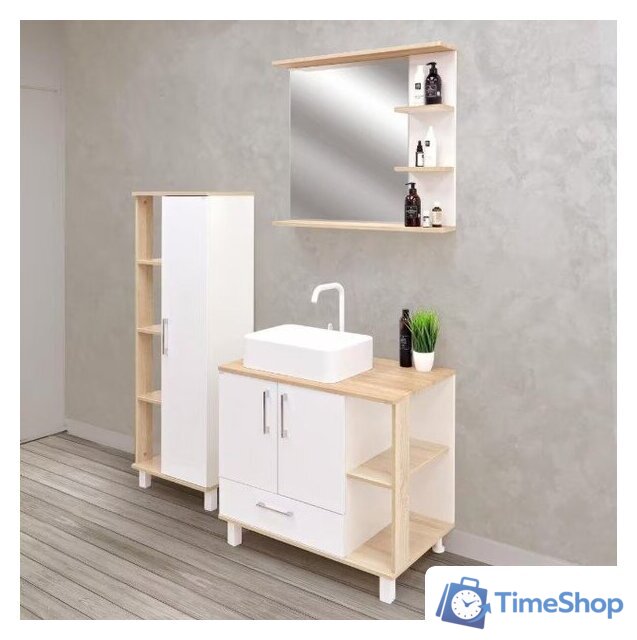  Doratiz Шкаф-полупенал Гавайи 50 R 2712.301 (дуб сонома/белый) - Изображение №7 — Интернет-магазин Time-Shop