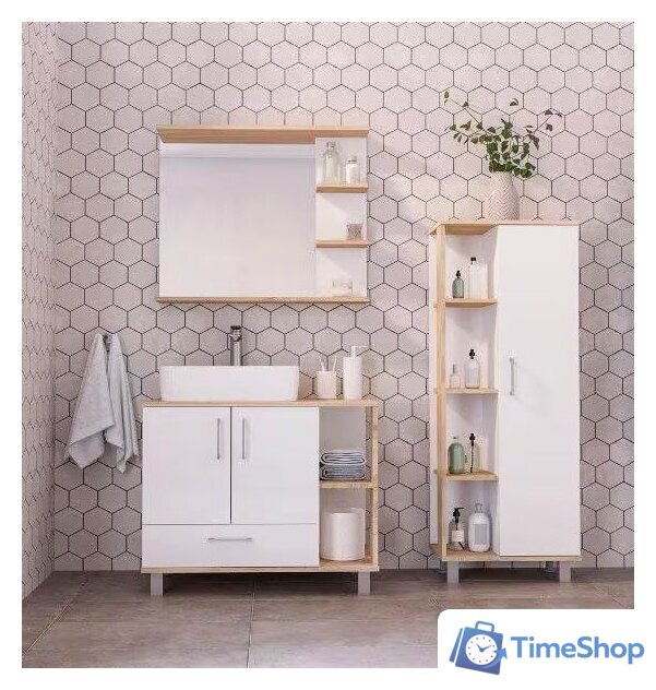  Doratiz Шкаф-полупенал Гавайи 50 R 2712.301 (дуб сонома/белый) - Изображение №6 — Интернет-магазин Time-Shop