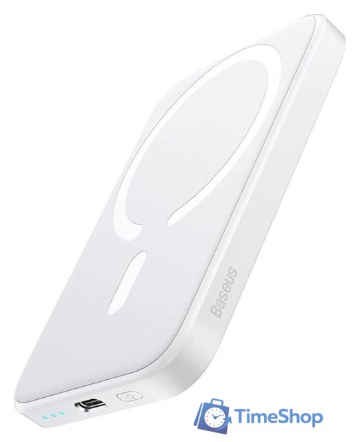 Внешний аккумулятор Baseus Magnetic Mini Wireless Fast Charging Power Bank 20W 6000mAh (белый) - Изображение №1 — Интернет-магазин Time-Shop