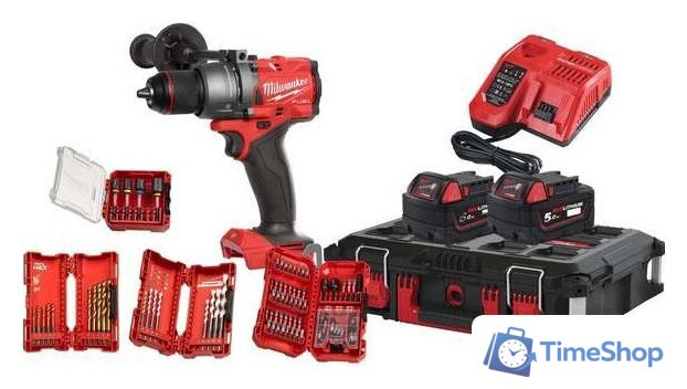 Ударная дрель-шуруповерт Milwaukee M18 FUEL Promo FPD3100P-502P 4933498240 (с 2-мя АКБ 5 Ач, кейс, набор оснастки) - Изображение №1 — Интернет-магазин Time-Shop