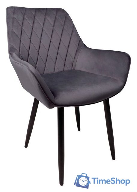 Стул AksHome Pablo (серый велюр HLR-21/черный) - Изображение №1 — Интернет-магазин Time-Shop