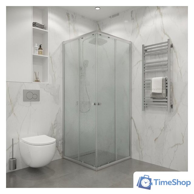 Душевой уголок Niagara Eco NG-1010-14QMT 100x100x190 (хром/стекло матовое) - Изображение №3 — Интернет-магазин Time-Shop