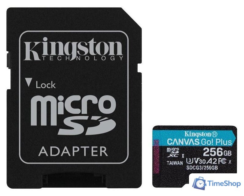 Карта памяти Kingston Canvas Go! Plus microSDXC 256GB SDCG3/256GB (с адаптером) - Изображение №1 — Интернет-магазин Time-Shop