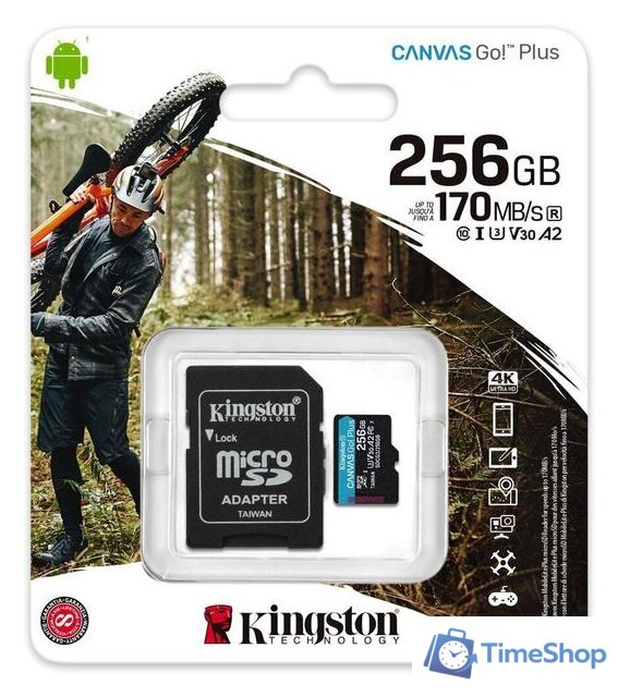Карта памяти Kingston Canvas Go! Plus microSDXC 256GB SDCG3/256GB (с адаптером) - Изображение №4 — Интернет-магазин Time-Shop