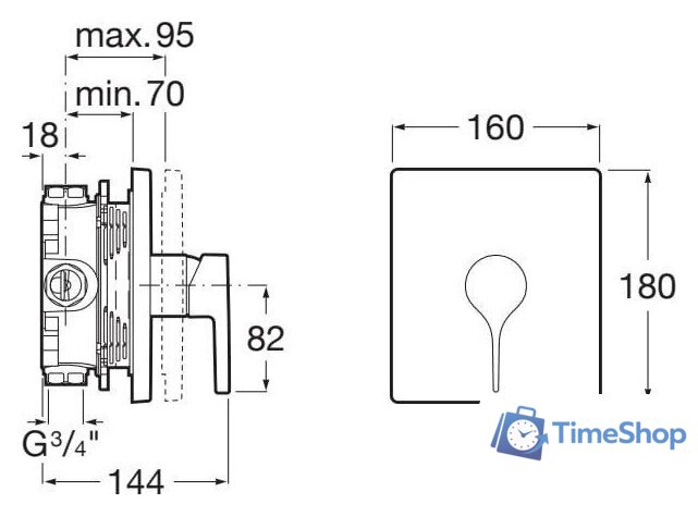 Смеситель без скрытого механизма Roca Insignia A5A2B3Ac00 - Изображение №2 — Интернет-магазин Time-Shop