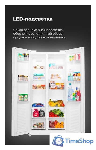 Холодильник side by side MAUNFELD MFF177NFBE - Изображение №28 — Интернет-магазин Time-Shop