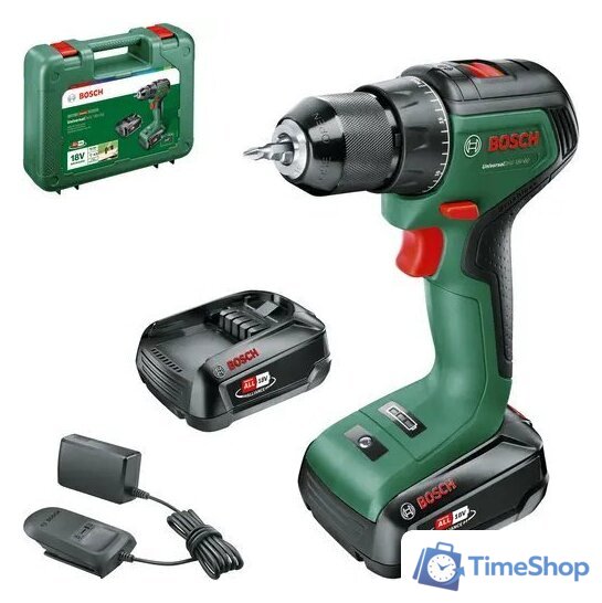 Дрель-шуруповерт Bosch UniversalDrill 18V-60 06039D7002 (с 2-мя АКБ 2 Ач, кейс) - Изображение №1 — Интернет-магазин Time-Shop