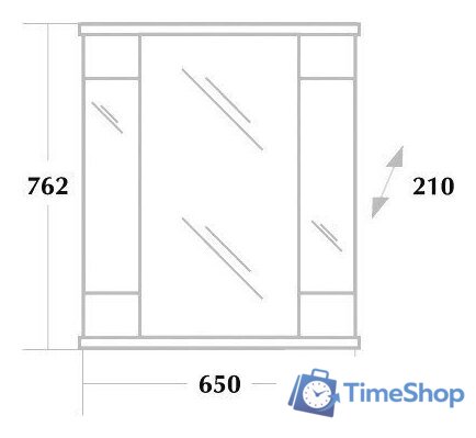  Onika Шкаф с зеркалом Валерия 65.02 (белый) [206505] - Изображение №4 — Интернет-магазин Time-Shop