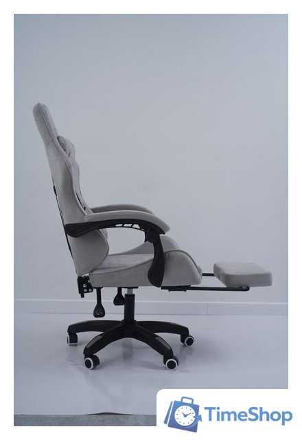 Игровое (геймерское) кресло Calviano 1584 (велюр, серый) - Изображение №11 — Интернет-магазин Time-Shop