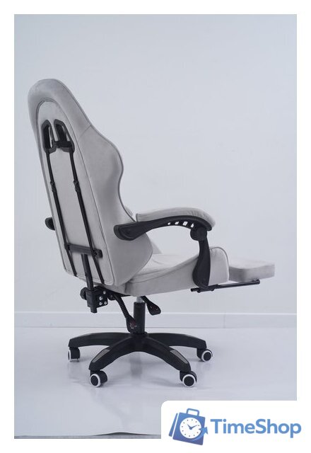 Игровое (геймерское) кресло Calviano 1584 (велюр, серый) - Изображение №9 — Интернет-магазин Time-Shop