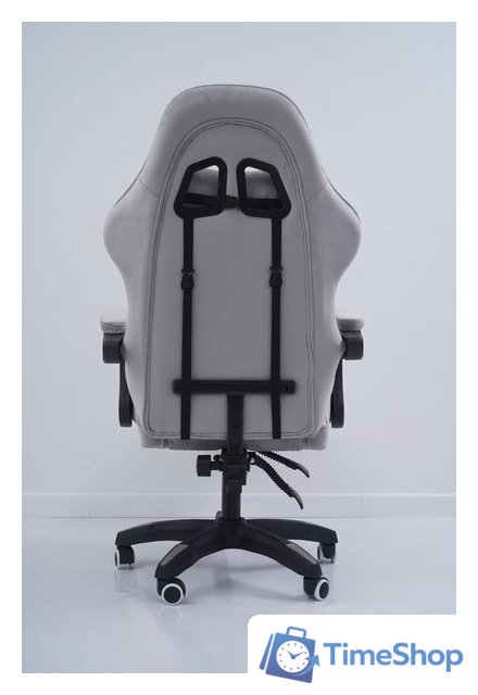 Игровое (геймерское) кресло Calviano 1584 (велюр, серый) - Изображение №7 — Интернет-магазин Time-Shop