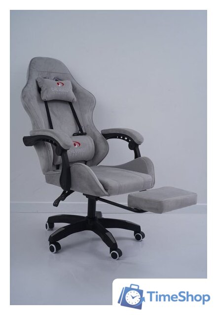 Игровое (геймерское) кресло Calviano 1584 (велюр, серый) - Изображение №14 — Интернет-магазин Time-Shop