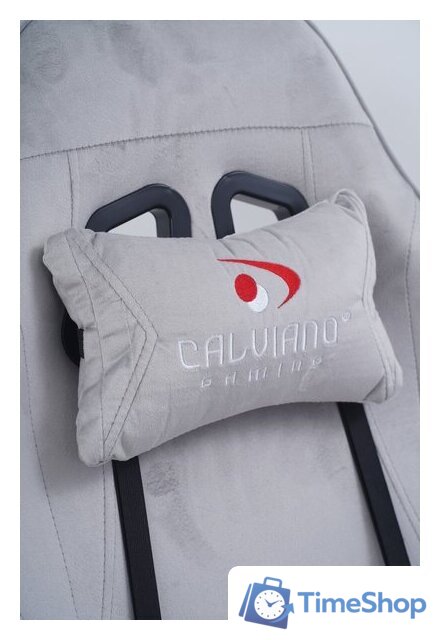 Игровое (геймерское) кресло Calviano 1584 (велюр, серый) - Изображение №21 — Интернет-магазин Time-Shop