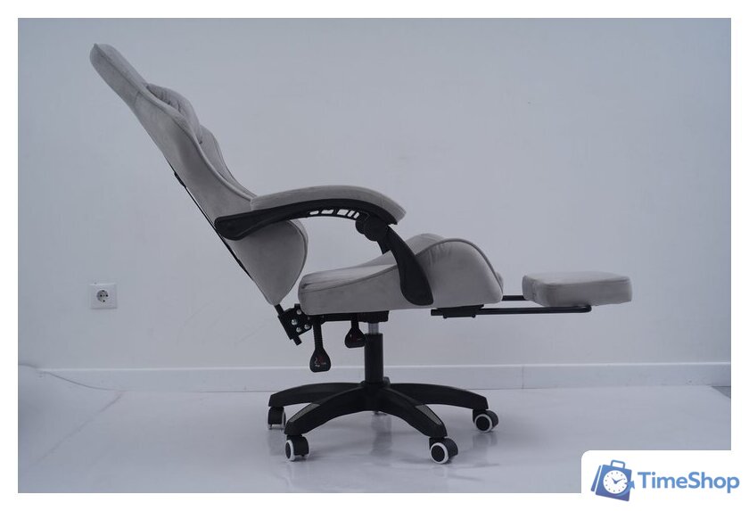 Игровое (геймерское) кресло Calviano 1584 (велюр, серый) - Изображение №12 — Интернет-магазин Time-Shop