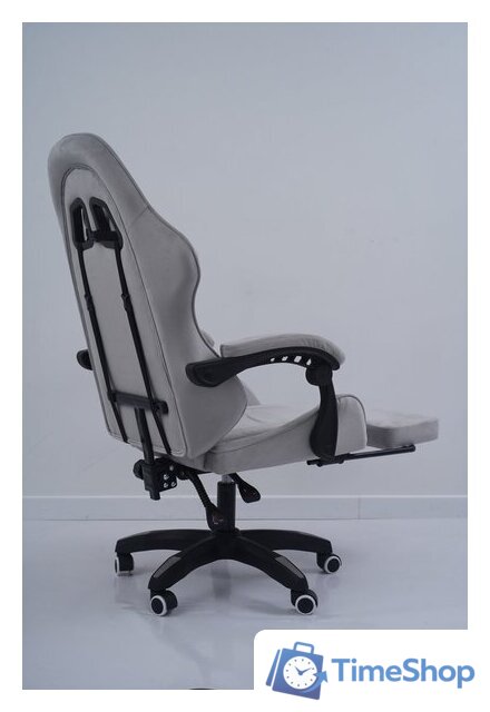 Игровое (геймерское) кресло Calviano 1584 (велюр, серый) - Изображение №10 — Интернет-магазин Time-Shop