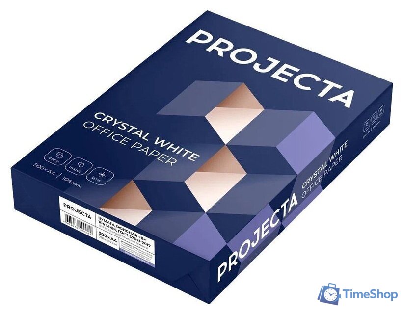 Офисная бумага Projecta A4, 80 г/м2, 500 л, класс В - Изображение №2 — Интернет-магазин Time-Shop