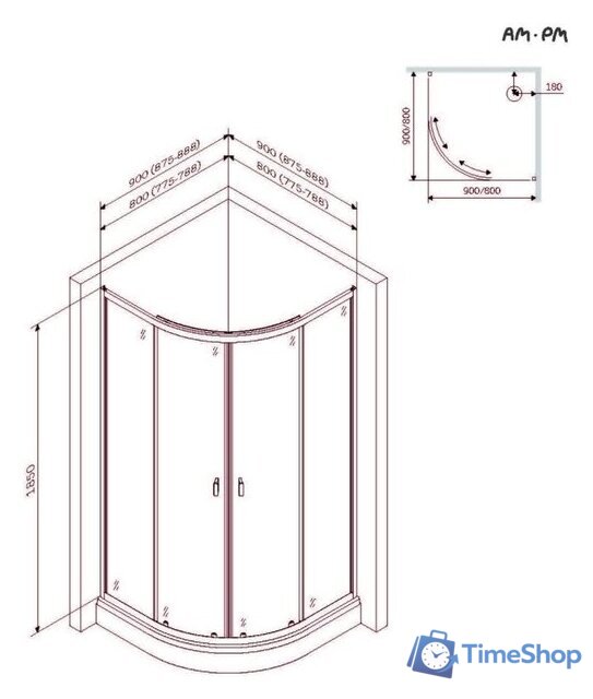 Душевой поддон AM.PM X-Joy W88T-205-080W - Изображение №2 — Интернет-магазин Time-Shop