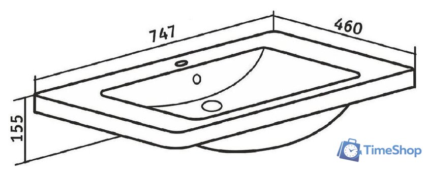 Умывальник Runo Omega 75 - Изображение №3 — Интернет-магазин Time-Shop