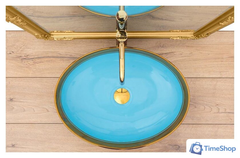 Умывальник Rea Margot (золотистый/синий) - Изображение №5 — Интернет-магазин Time-Shop