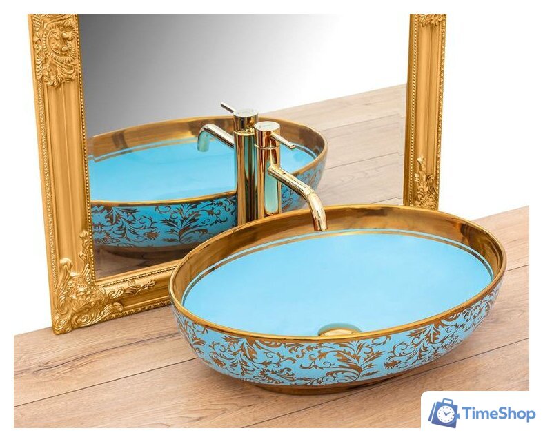 Умывальник Rea Margot (золотистый/синий) - Изображение №4 — Интернет-магазин Time-Shop