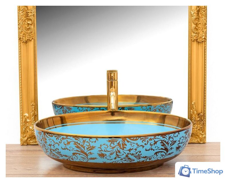 Умывальник Rea Margot (золотистый/синий) - Изображение №2 — Интернет-магазин Time-Shop