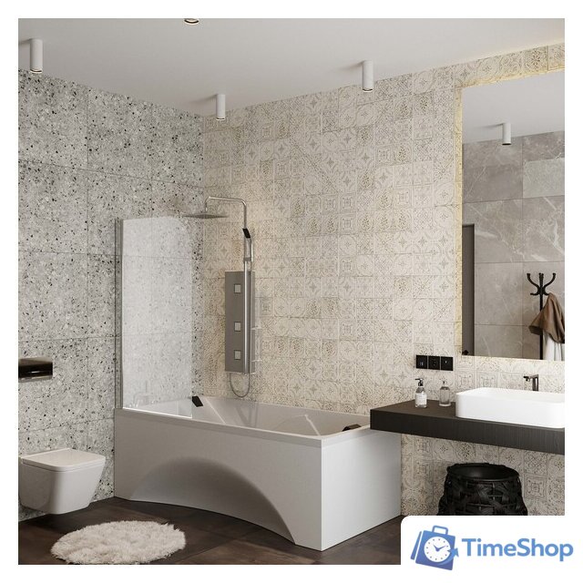 Стеклянная шторка для ванны Roxen Brimen 52010-80 80х140 - Изображение №4 — Интернет-магазин Time-Shop