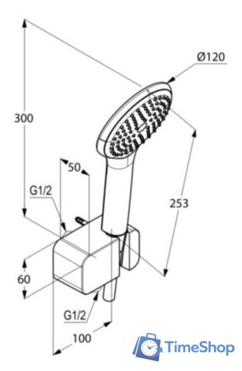 Душевой гарнитур  Kludi Freshline 6787091-00 - Изображение №2 — Интернет-магазин Time-Shop