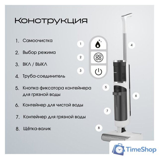 Вертикальный моющий пылесос Tesler Pure Storm WD-7500 - Изображение №22 — Интернет-магазин Time-Shop