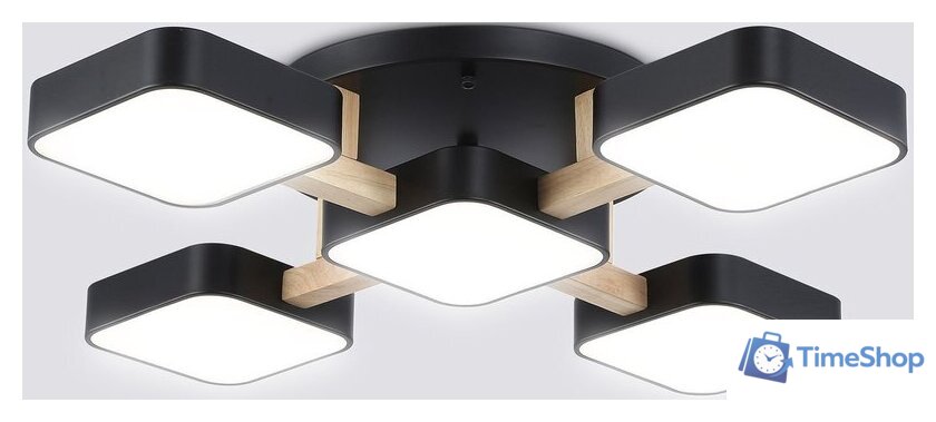 Подвесная люстра Ambrella light FL4883/5 BK/WD (черный/дерево) - Изображение №1 — Интернет-магазин Time-Shop