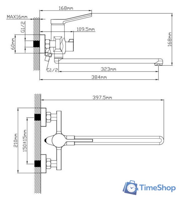 Смеситель Econoce D35 730 EC0731BL (черный) - Изображение №3 — Интернет-магазин Time-Shop