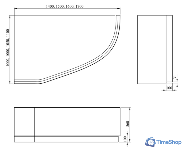 Ванна Lavinia Boho Bell Pro 150x100 L 3702150L - Изображение №7 — Интернет-магазин Time-Shop