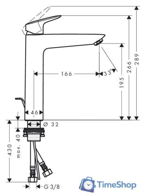 Смеситель Hansgrohe Logis 71090000 - Изображение №2 — Интернет-магазин Time-Shop