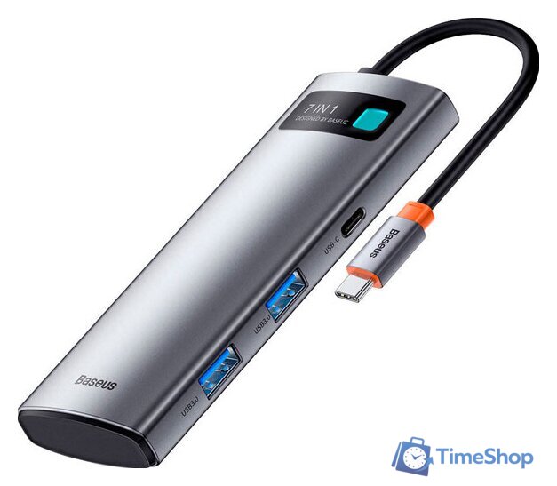 Док-станция Baseus Metal Gleam Series 7-in-1 Multifunctional Type-C WKWG020113 - Изображение №1 — Интернет-магазин Time-Shop