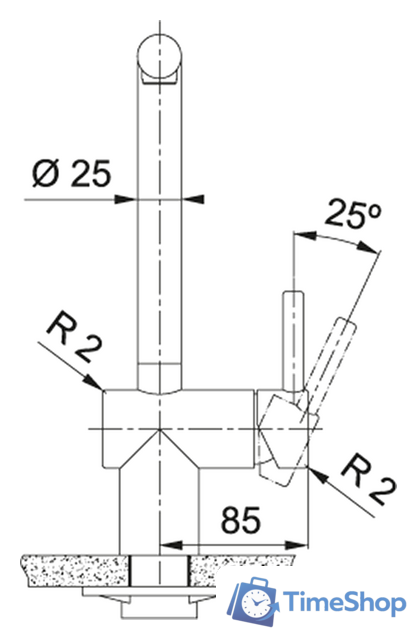 Смеситель Franke Atlas Neo поворотный излив 115.0550.424 (черный/нержавеющая сталь) - Изображение №3 — Интернет-магазин Time-Shop