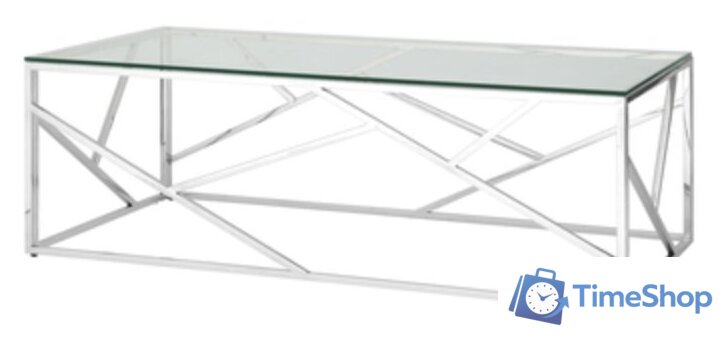 Журнальный столик Stool Group Арт Деко 120x60 ECT-015 (прозрачное стекло/сталь серебристый) - Изображение №1 — Интернет-магазин Time-Shop