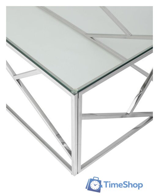 Журнальный столик Stool Group Арт Деко 120x60 ECT-015 (прозрачное стекло/сталь серебристый) - Изображение №2 — Интернет-магазин Time-Shop