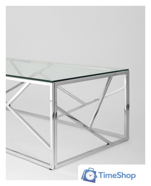 Журнальный столик Stool Group Арт Деко 120x60 ECT-015 (прозрачное стекло/сталь серебристый) - Изображение №3 — Интернет-магазин Time-Shop