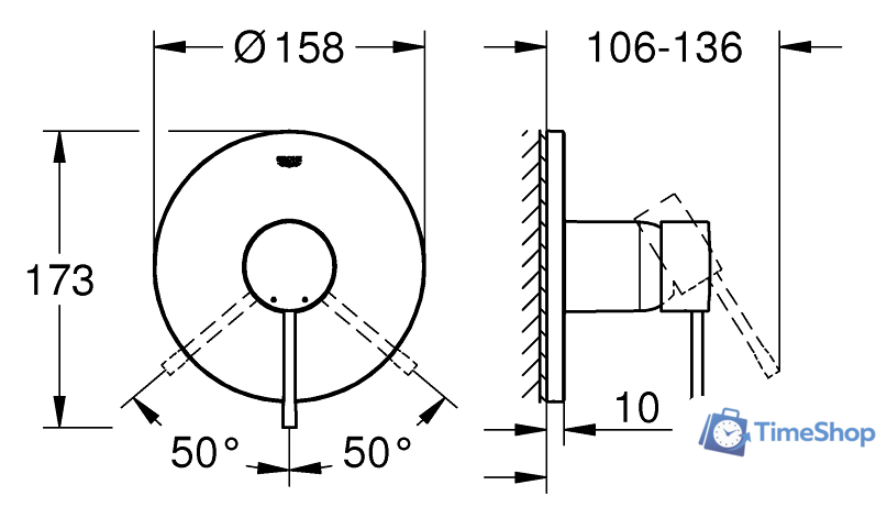Смеситель Grohe Essence 24057001 (хром) - Изображение №3 — Интернет-магазин Time-Shop