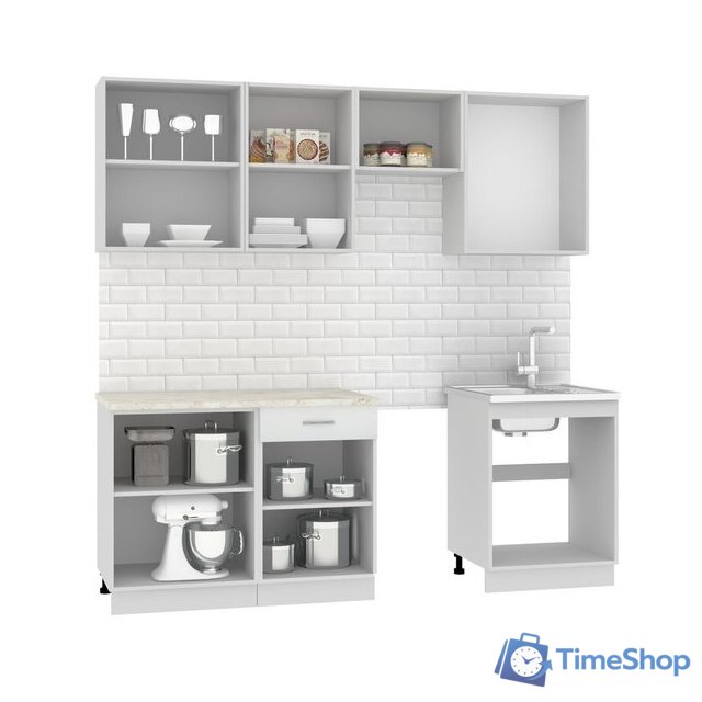 Готовая кухня Mio Tesoro Экстра-лайт 2.2 (белый/королевский опал) - Изображение №3 — Интернет-магазин Time-Shop