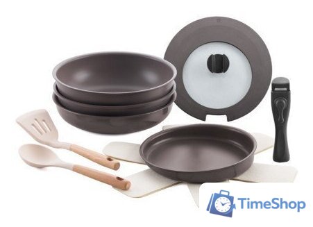 Набор сковород Lara LR01-301 (коричневый) - Изображение №4 — Интернет-магазин Time-Shop