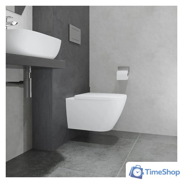 Унитаз подвесной Lauter Nuremberg 21811 + 21901002 (белый, с кнопкой смыва 219704J черный) - Изображение №11 — Интернет-магазин Time-Shop