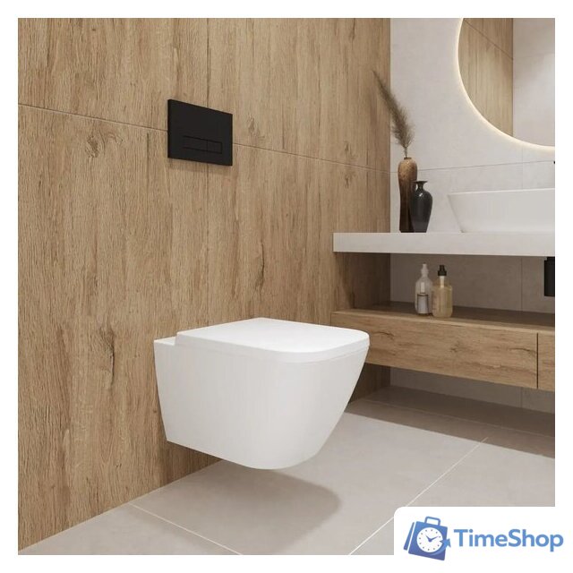 Унитаз подвесной Lauter Nuremberg 21811 + 21901002 (белый, с кнопкой смыва 219704J черный) - Изображение №22 — Интернет-магазин Time-Shop