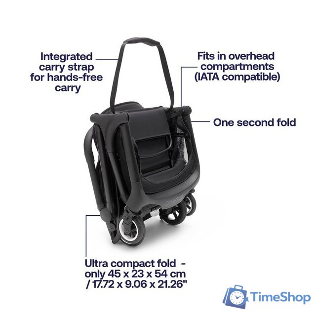 Коляска прогулочная «книга» Bugaboo Butterfly (black/midnight black) - Изображение №9 — Интернет-магазин Time-Shop