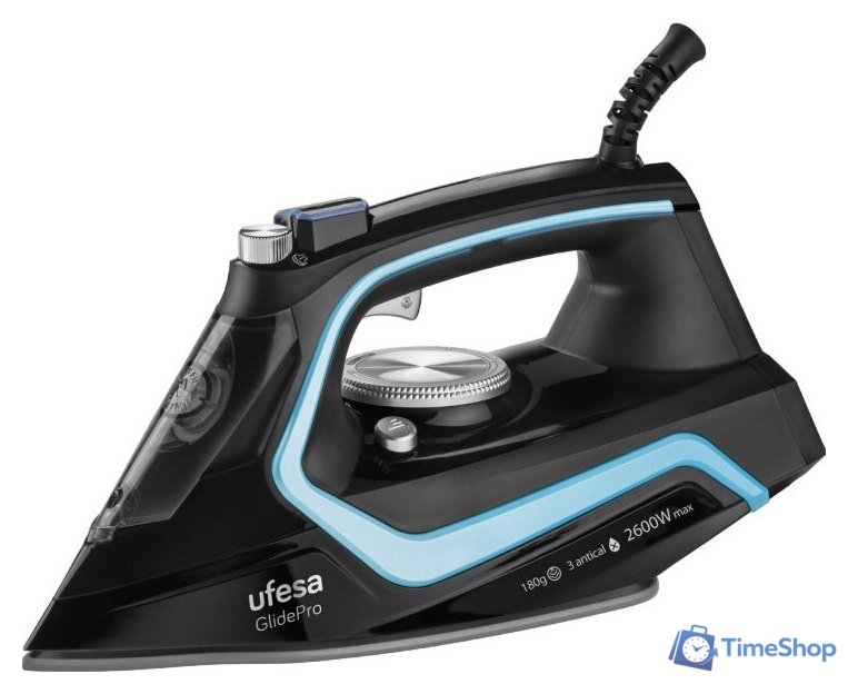 Утюг Ufesa PV2600 GlidePro (черный/голубой) - Изображение №1 — Интернет-магазин Time-Shop