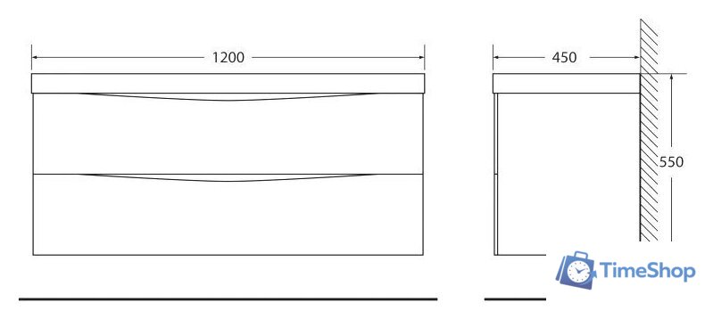  BelBagno Тумба под умывальник Marino-1200-2C-SO-WO-P (rovere bianco) - Изображение №3 — Интернет-магазин Time-Shop