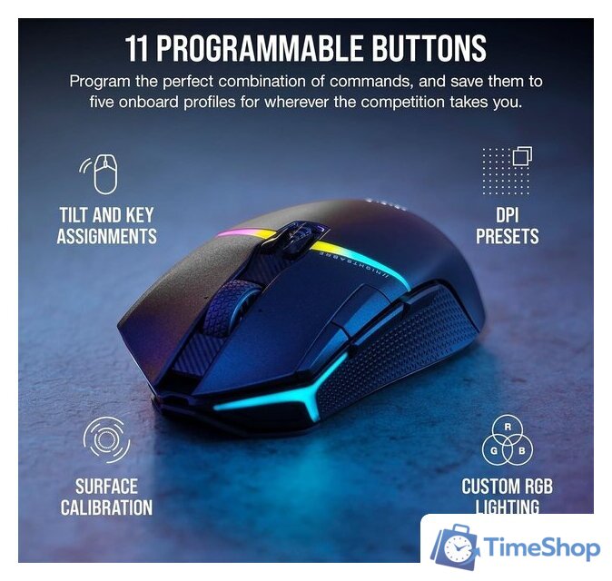 Игровая мышь Corsair Nightsabre Wireless RGB - Изображение №4 — Интернет-магазин Time-Shop