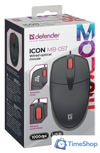 Мышь Defender Icon MB-057 (черный) - Изображение №4 — Интернет-магазин Time-Shop